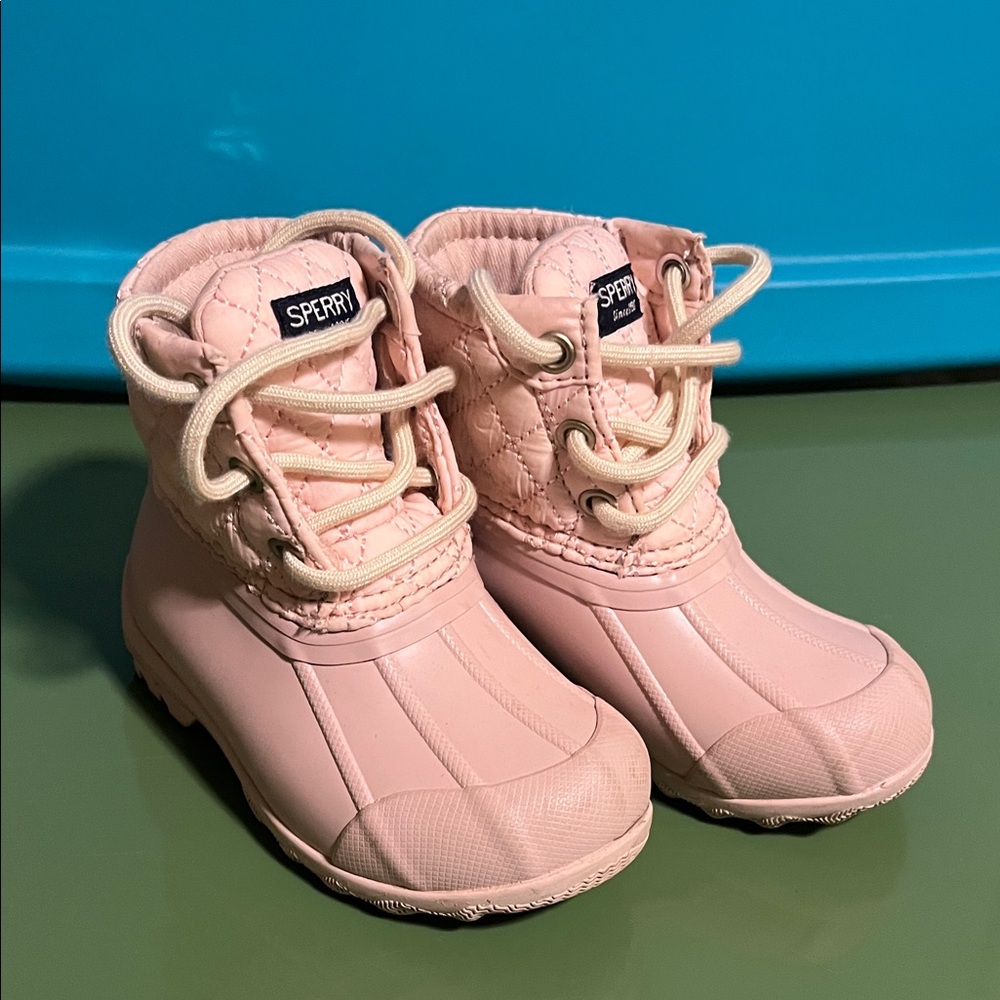 Sperry Kids Light Pink Quilted Boots